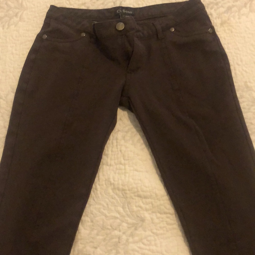 low rise brown pants